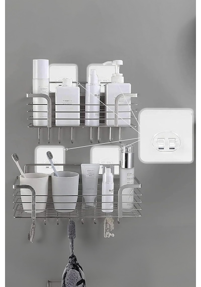 4 Adet 7x7cm Yedek Süper Güçlü Yapışkanlı Askı, 20kg Banyo - Mutfak Raf Tutucu Sticker, Delmesiz Şef Diğer