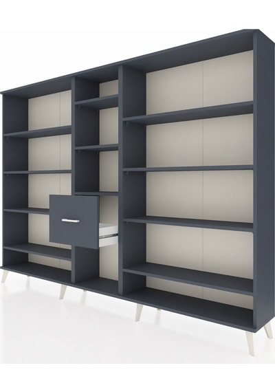 Arges Dolap 11 Raflı 3 Çekmeceli 220x30x163 Antrasit-antrasit Antrasit - Antrasit Arges Dolap 11 Raflı 3 Çekmeceli 220x30x163 Antrasit-antrasit Antrasit - Antrasit