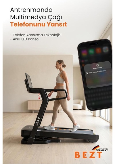Run Smart Ultra 4 Hp Ekranlı Koşu Bandı 180 Kg Kapasite/telefon Yansıtmalı Led