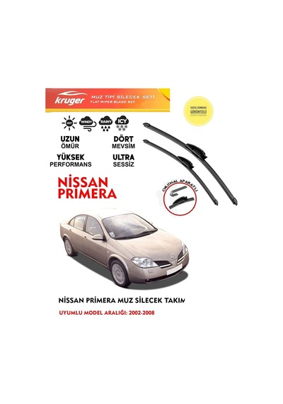 Nissan Primera P12 Muz Silecek Silgi Silgeç Takımı 2007 Model Araca Özel Aparat