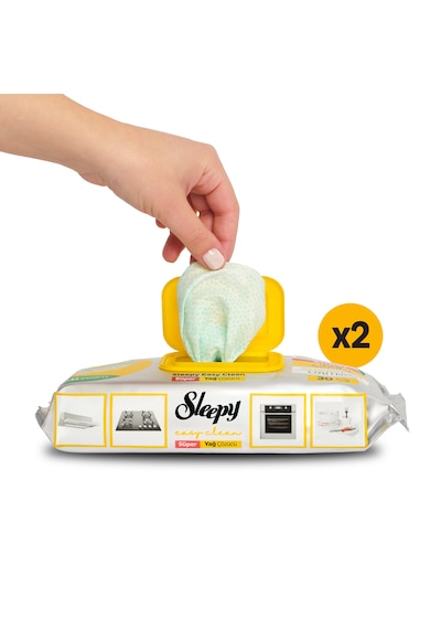 Sleepy Easy Clean Süper Yağ Çözücü Yüzey Temizlik Havlusu&Mendili 2x30 (60 Yaprak)