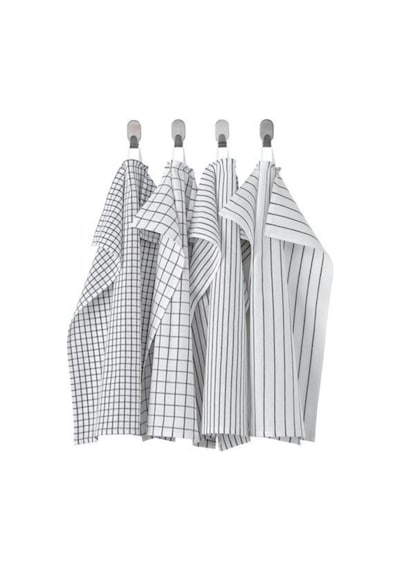 Ikea Kurulama Bezi Meridyendukkan Beyaz-Gri Pamuk 45X60 Cm 4 Adet Diğer