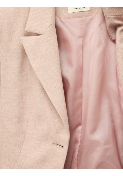Koton Geniş Yaka Cep Detaylı Düğmeli Blazer Ceket Pembe 7wak50042uw Gül