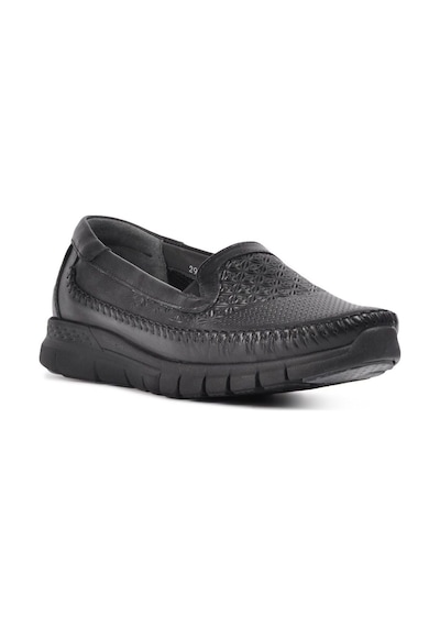 Forelli 29413 Eterna-G Siyah Kadın Comfort Deri Ayakkabı Siyah