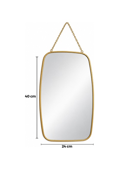 Diyarı Fırsat Gold Çerçeveli Dekoratif Duvar Aynası 24x40 Cm Model 086 18'li Paket