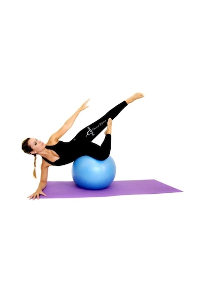 55 Cm Fitilli Pilates Topu + Sünger Saplı Şeklinde Direnç Lastiği Seti