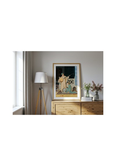 Osmanlı Osman Hamdi Bey İki Müzisyen Kız Çerçevesiz Poster 21x30 Cm A4 Tablo Osmanlı Türk Resmi