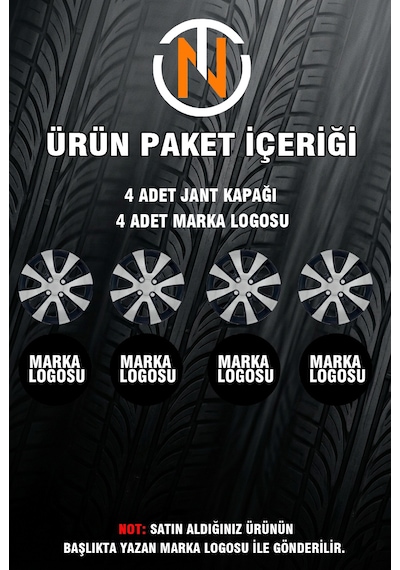 Renault Vel Satis 15 İnç Jant Kapağı Takım Siyah Gri C101