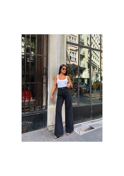 Zdnjeans Kadın Yüksek Bel Palazzo Jeans Pantolon Mavi