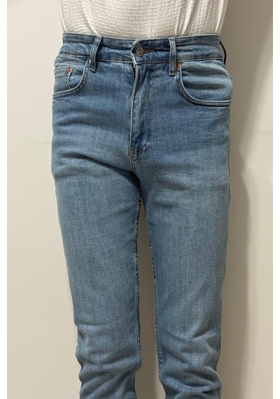 Hacker Denim Dmctekstil Erkek 1021 Yüksek Bel Normal Kesim Boru Paça Jean Pantolon Mavi
