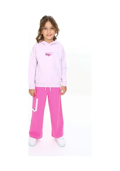 Toontoy Kids Toontoy Kız Çocuk Kapüşonlu Önü Yazı Baskılı Eşofman Takım Açık Lila
