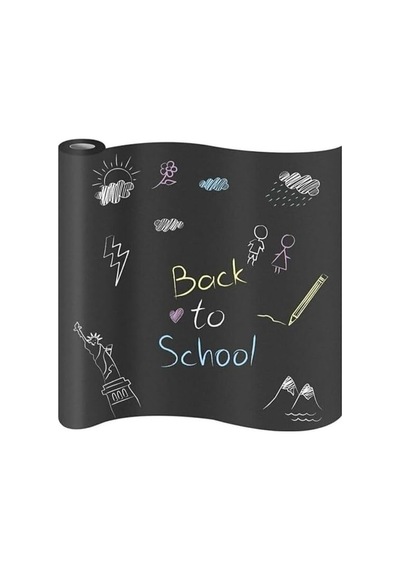 Büyük Boy Yapışkanlı Kara Tahta Tebeşir Hediyeli 100x30cm Genel