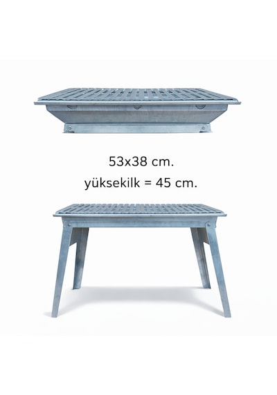 Piknik Mangalı Battal Katlanır - 1007 Açık Gri