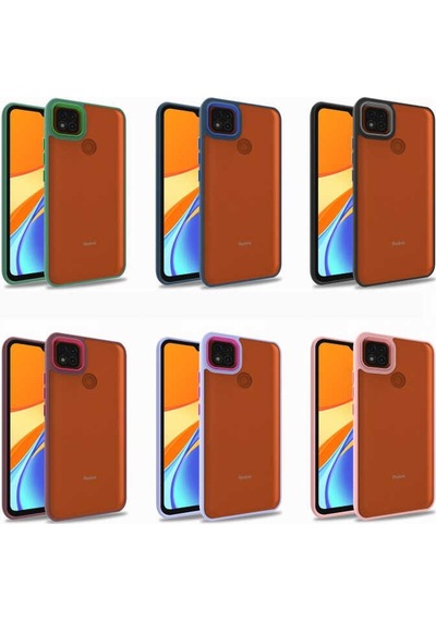 Xiaomi Redmi 9c Metal Kamera Korumalı Arkası Şeffaf Silikon Kılıf - Siyah