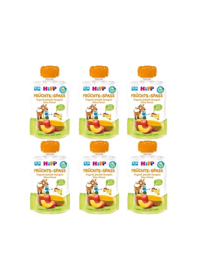 Hipp Organik Şeftalili Mangolu Elmalı 12-36 Ay Meyve Püresi 6 x 90 G
