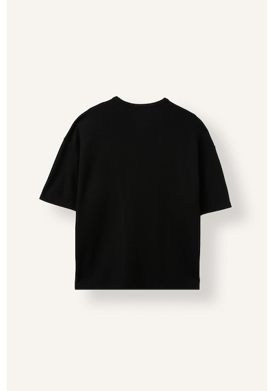 Defacto Slim Fit Waffle Dokulu Henley Yaka Kısa Kollu Basic Tişört I5881ax26hsbk81 Siyah-bk81