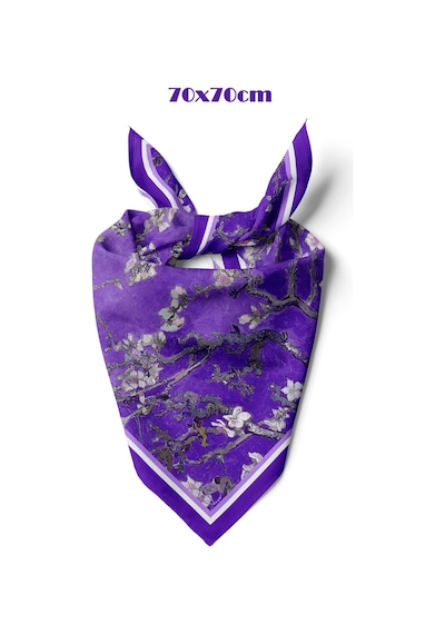 Mor Blossom Desen 70 70cm Bandana/fular Çok Renkli