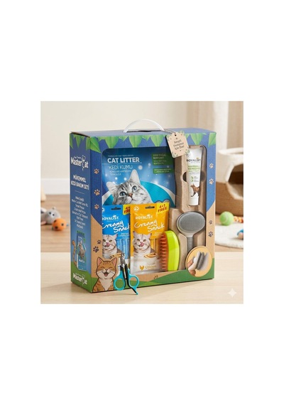 Cat Lover Gift Set: Kum + Tarak + Fırça + Kremalar + Makas + Malt