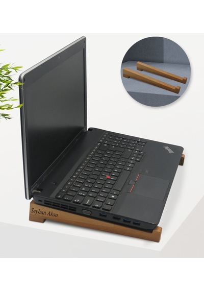Kişiye Özel Taşınabilir Ahşap Notebook Laptop Standı Bitmeyen111080 Bk Gift