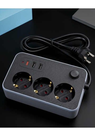 Akım Korumalı Çoklu Priz Usb Ve Type C Çıkışlı Ftr02çoklupriz-5 0