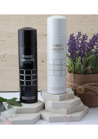 Paris Flowers Three Nights Kadın Sprey Deodorant 150 ML + Erkek Sprey Deodorant 150 ML