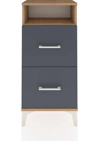 Arges Komodin Tek Raflı 2 Çekmeceli 44x30x96 Çam-antrasit Atlas Çam