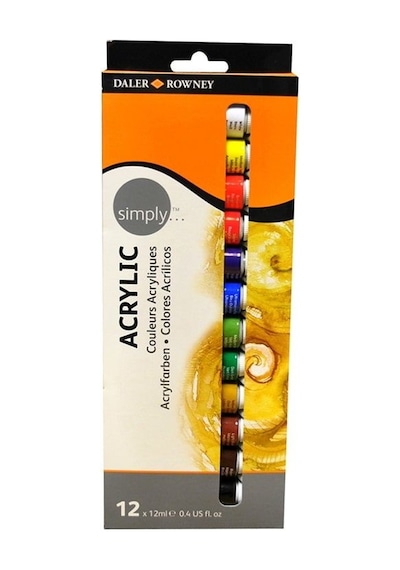 Daler Rowney Simply Akrilik Boya 12Mlx12 Set
