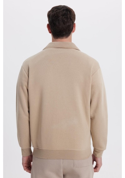 Tudors Unisex Relax Fit Rahat Kesim Pamuklu İçi Polarlı Fermuarlı Koyu Bej Polo Yaka Flato Cepli Sweatshirt Hırka-41970 Koyu Bej Tudors Unisex Relax Fit Rahat Kesim Pamuklu İçi Polarlı Fermuarlı Koyu Bej Polo Yaka Flato Cepli Sweatshirt Hırka-41970 Koyu Bej