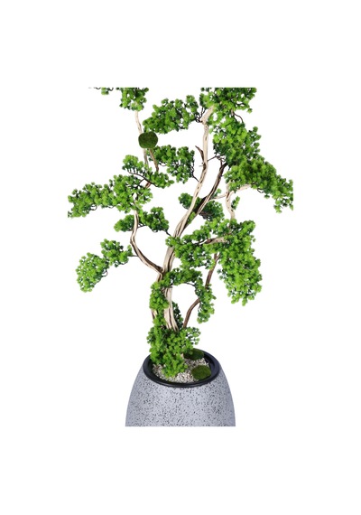 Yapay Çiçek Sitesi Fiber Saksıda Doğal Gövdeli Bonsai Yapay Ağaç 190 Cm Yeşil