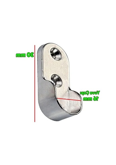 30 Mm Krom Askı Flanşı - Oval Dolap Elbise Askı Aparatı 2 Adet -