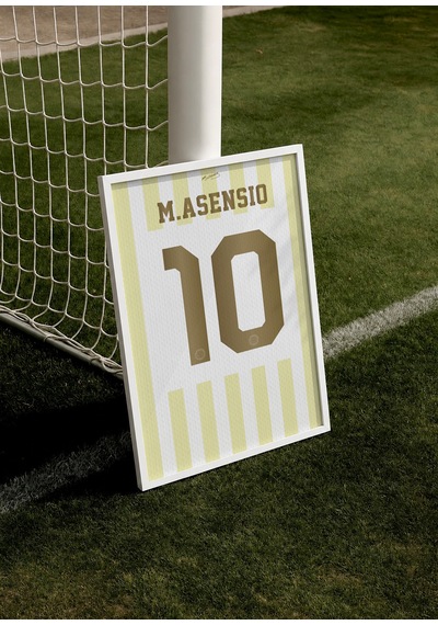 M.asensio 10 Yeni Sarı Beyaz Poster Tablo Beyaz Çerçeveli