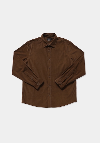 Colin's Colins Regular Fit Shirt Neck Düz Erkek Kahverengi Uzun Kol Gömlek Cl1083257 Q1.v2 Cml Camel