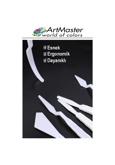 Plastik Spatula Seti 5 Li Resim Ve Heykel Plastik Spatül Esnek Palet Bıçağı Plastik 1 Paket