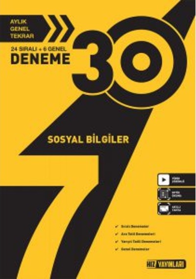 Hız Yayınları 7.Sınıf Sosyal Bilgiler 30 Lu Deneme