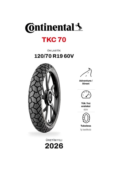 Continental Tkc 70 120/70 R19 60v Ön Motosiklet Lastiği 2026