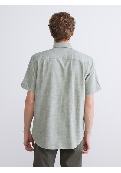 Lcwaıkıkı Classic Haki Regular Fit Kısa Kollu Poplin Erkek Gömlek