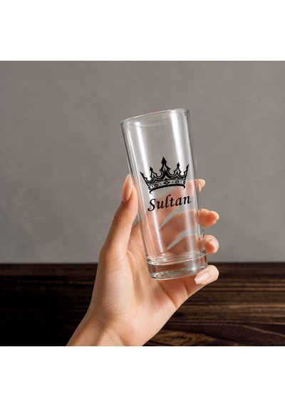 Kişiye Özel Tasarımlı Kral Ve Kraliçe Tacı Tasarımlı İsim Yazılabilen 230 Ml 2 Adet Rakı Bardağı Şeffaf