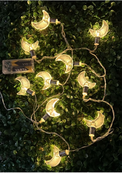2 Metre Pilli Ay Figürlü Led Işık Gün Işığı Gün Işığı - Sarı