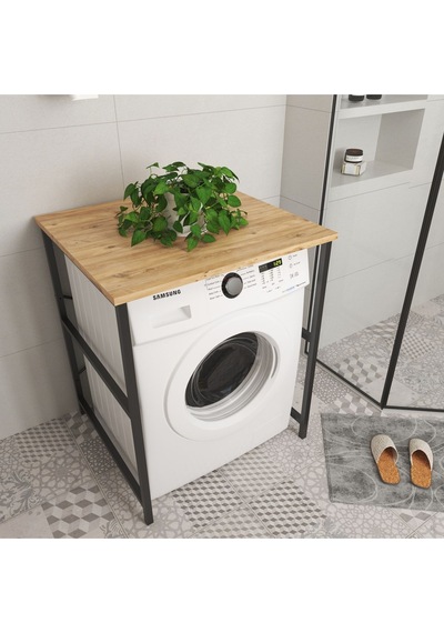 Remaks Çamaşır Makinesi Üstü Banyo Düzenleyici Rafsız Meşe