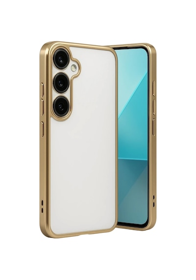 Samsung Galaxy A24 4g Prime Uyumlu Kılıf Lensli Silikon - Gold