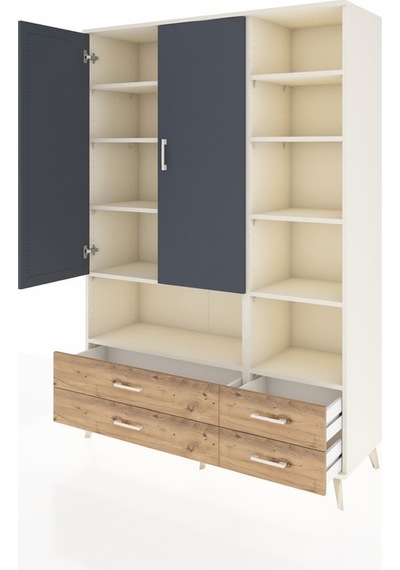 Hyperion Dolap 10 Raflı 4 Çekmeceli 2 Kapaklı 132x44x195 Aytaşı-antrasit/çam Antrasıt/atlas Çam Hyperion Dolap 10 Raflı 4 Çekmeceli 2 Kapaklı 132x44x195 Aytaşı-antrasit/çam Antrasıt/atlas Çam