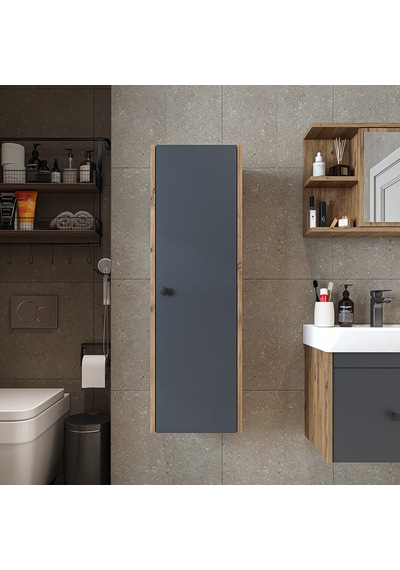 Ada Banyo Dolabı Mat Suntalam 110 Cm Banyo Boy Dolap Atlantik - Antrasit