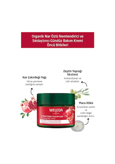 Weleda Pomegranate & Maca Peptides Organik Nar Özlü Sıkılaştırıcı Gündüz Bakım Kremi 40ml