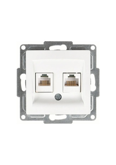 Visage Data + Nümeris Telefon Prizi Rj45 Cat5e + Cat3 , Beyaz Mekanizma + Tuşkapak