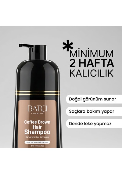 Batçı Beyaz Saçlar İçin Koyu Kahve Anında Etkili Saç Boyası Şampuan 350 ML