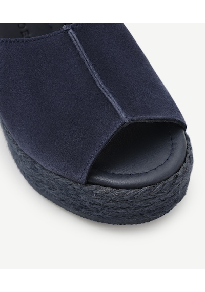 Yargıcı Hasır Toka Detaylı Yüksek Deri Espadril 25ykay4031x 004 Lacivert