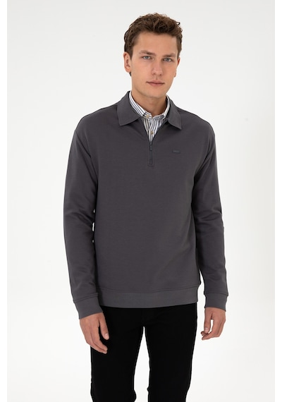 U.S. Polo Assn. Erkek Comfort Fit Yarım Fermuarlı Gri Sweatshirt 50316484-VR024 U.S. Polo Assn. Erkek Comfort Fit Yarım Fermuarlı Gri Sweatshirt 50316484-VR024