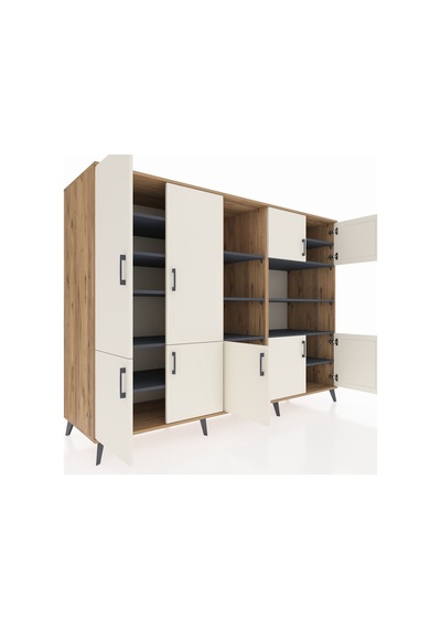 Kronos Dolap 14 Raflı 9 Kapaklı 220x59x163 Çam-aytaşı/antrasit Aytası/antrasıt - Atlas Çam Kronos Dolap 14 Raflı 9 Kapaklı 220x59x163 Çam-aytaşı/antrasit Aytası/antrasıt - Atlas Çam
