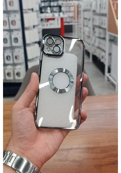 Apple Uyumlu iPhone 15 Plus Kılıf Köşeleri Renkli Şeffaf Kamera Korumalı Silikon Luxury Kapak