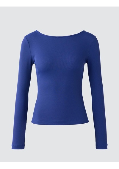 Jimmy Key Jimmy Key Saks Dar Kesim Kayık Yaka Örme Bluz 5ww034949458
